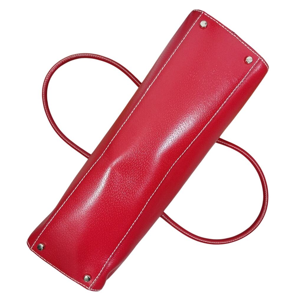 Red Leather Tote Bag - Picture 9 of 13